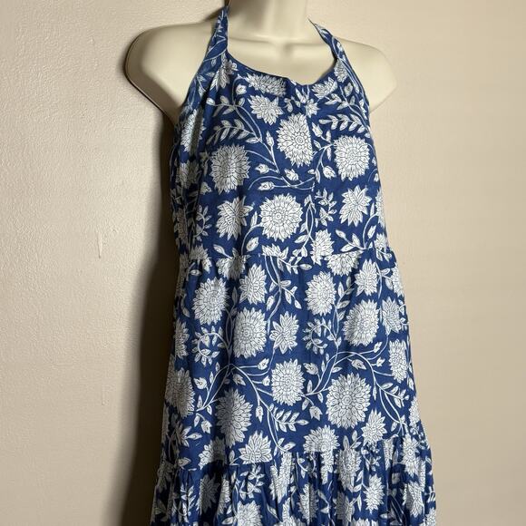 Beau & Ro Floral Maxi Dress in Cobalt Blue Folk Flower Size XS, EUC! Pretty! - Picture 2 of 9